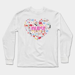 Nurse Love Nursing Student RN Life Thank You Long Sleeve T-Shirt